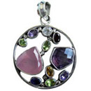 collection of gemstone silver Pendants