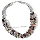 tourmaline beaded silver necklace wholesale