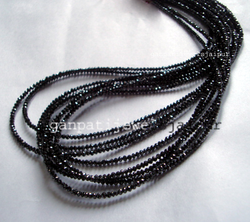 AAA Quality Black Real Diamond Beads:Natural Diamond Faceted Rondelle Beads  Strand Of 16 Inches, Weight 17 Carats, Wholesale Gemstone Beads, Online  Shopping Of Gemstone Beads, at Wholesale Price