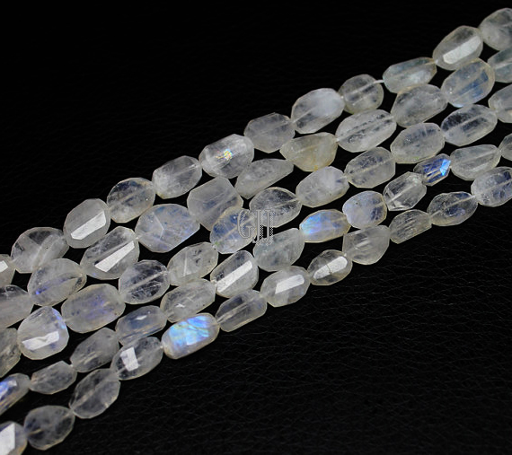 -28 Beads Rainbow-Moonstone Rainbow Moonstone Drops Smooth Beads AA