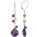 amethyst silver beaded earring online