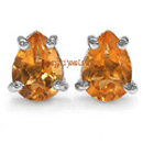 citrine silver earrings