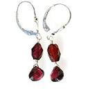 wholesale gemstone garnet silver beaded earrings from online store