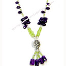 multi  Gemstone silver beaded necklace jewelry 