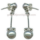 Pearl silver earrings jewelry