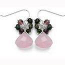 wholesale rose quartz beaded earrings