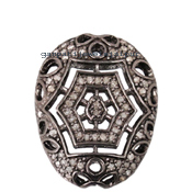 Buy Silver Pave Diamond Beads with Poli Diamond- 15.50x13.00mm for Women